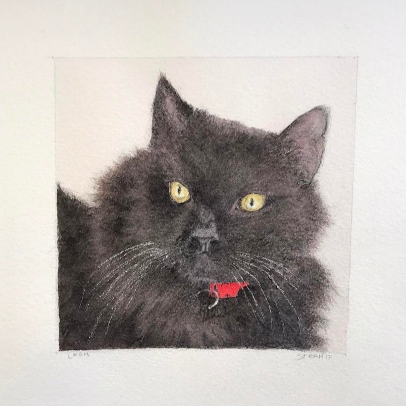 beth-blog-august-leon-bear-watercolor-hs Leon Bear, watercolor by Howard Stern.